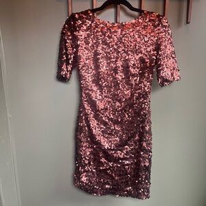 Ark & co bronze sequin low back mini dress